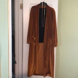Chic and festive long gold duster